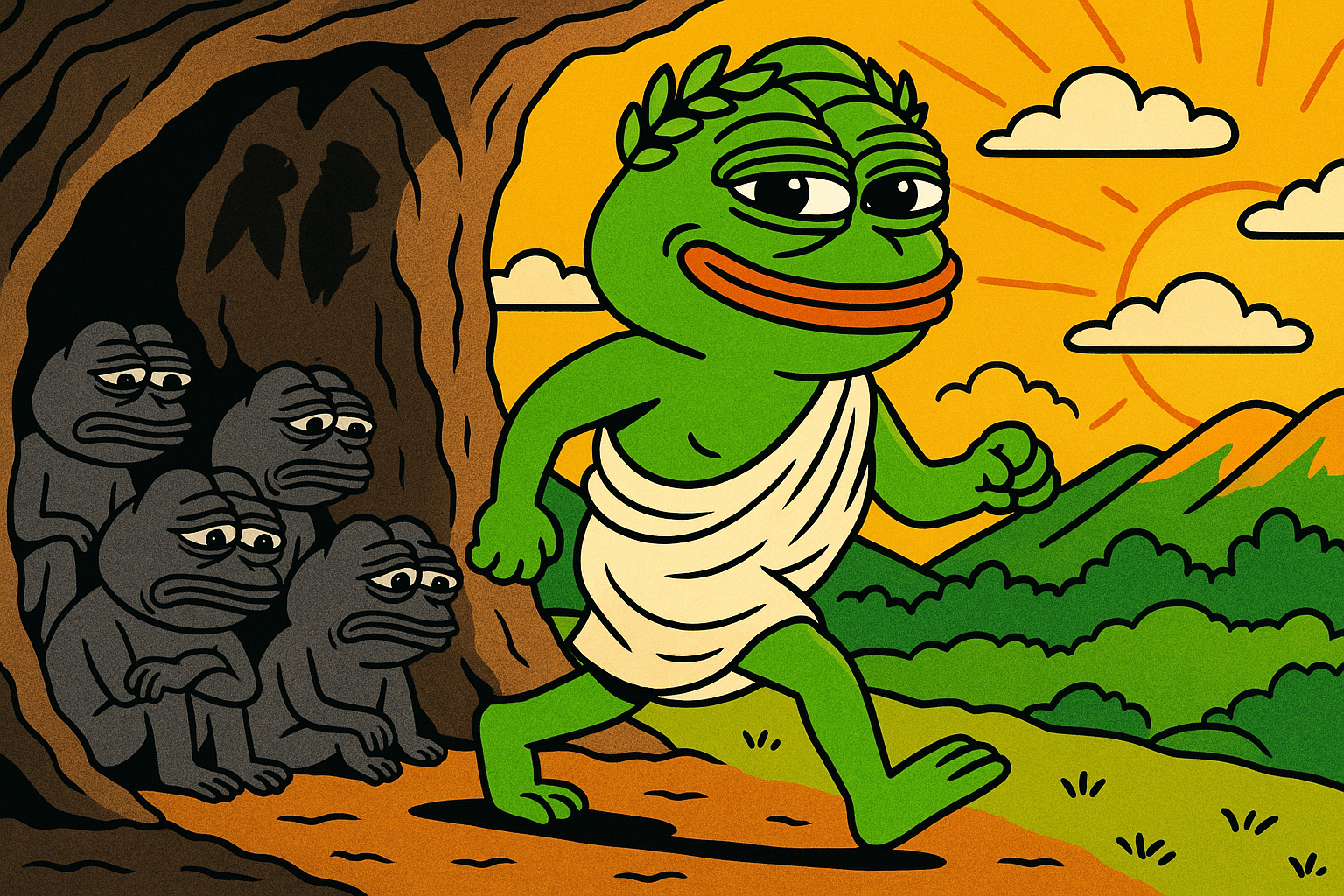 Plato Frog leaving the cave